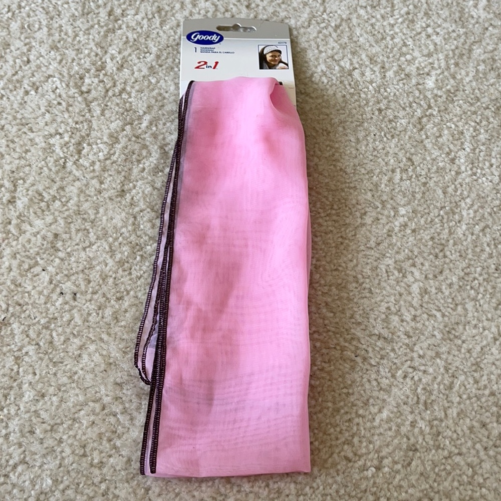NWT Goody Shear Pink Hair Wrap / Banda 2 In 1